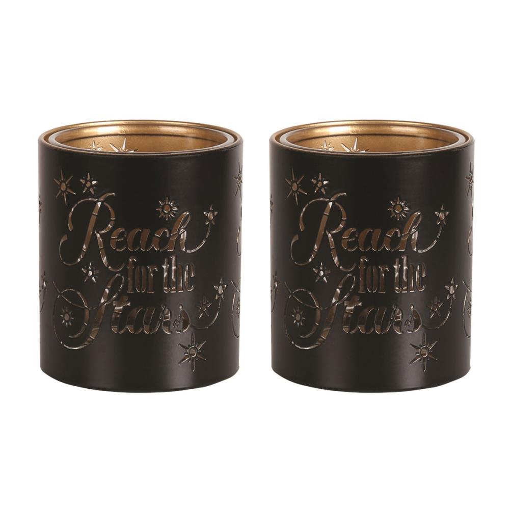 Aroma Black & Gold Reach for the Stars 2 Tealight & Votive Holder Set Extra Image 1